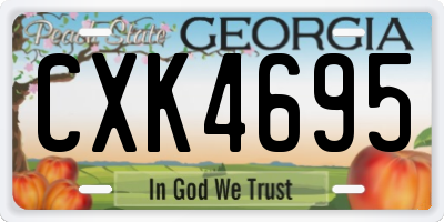 GA license plate CXK4695