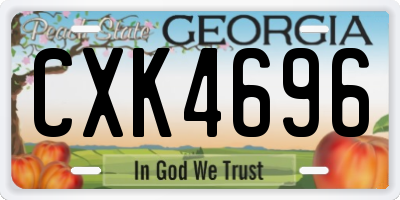 GA license plate CXK4696