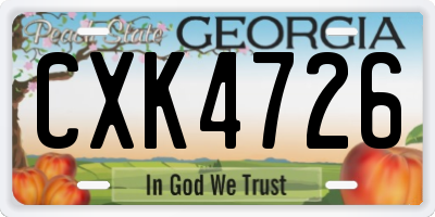 GA license plate CXK4726
