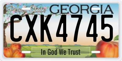 GA license plate CXK4745