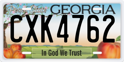 GA license plate CXK4762