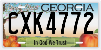 GA license plate CXK4772
