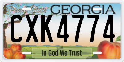 GA license plate CXK4774