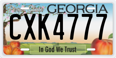 GA license plate CXK4777