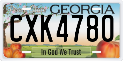 GA license plate CXK4780