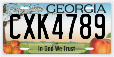 GA license plate CXK4789