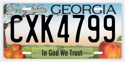 GA license plate CXK4799