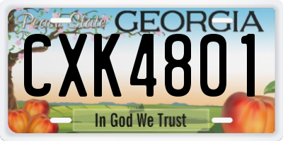 GA license plate CXK4801