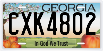 GA license plate CXK4802