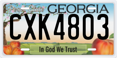 GA license plate CXK4803