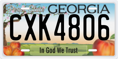 GA license plate CXK4806