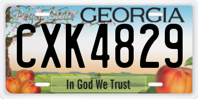 GA license plate CXK4829