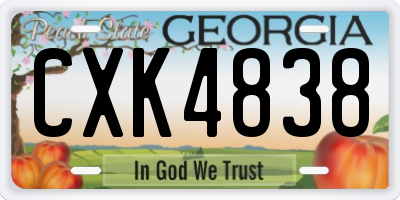 GA license plate CXK4838
