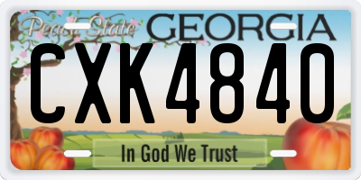 GA license plate CXK4840