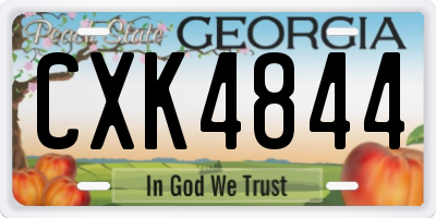 GA license plate CXK4844