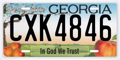 GA license plate CXK4846
