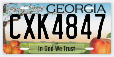 GA license plate CXK4847