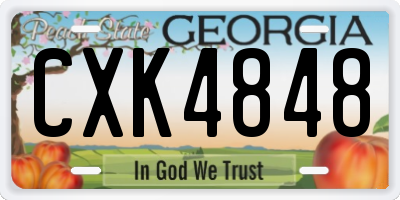 GA license plate CXK4848