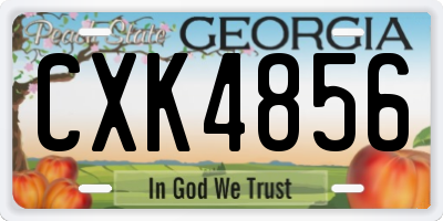 GA license plate CXK4856