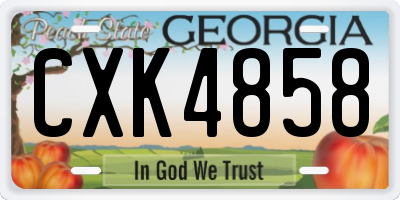 GA license plate CXK4858