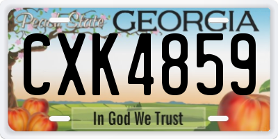 GA license plate CXK4859