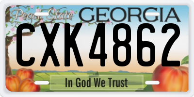 GA license plate CXK4862