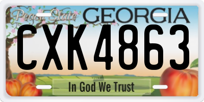 GA license plate CXK4863