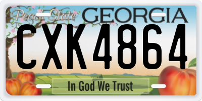 GA license plate CXK4864