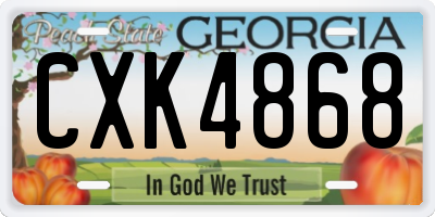 GA license plate CXK4868