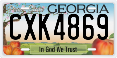 GA license plate CXK4869