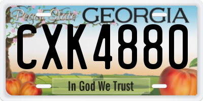 GA license plate CXK4880