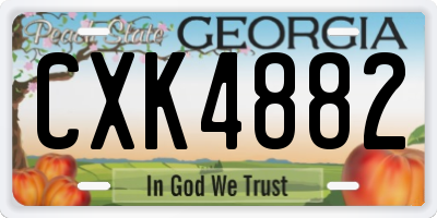 GA license plate CXK4882