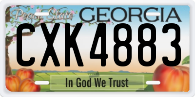 GA license plate CXK4883