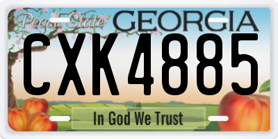 GA license plate CXK4885