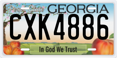 GA license plate CXK4886