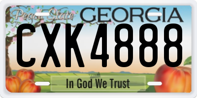 GA license plate CXK4888