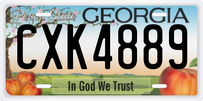GA license plate CXK4889