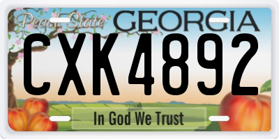 GA license plate CXK4892