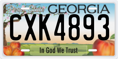 GA license plate CXK4893