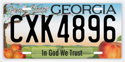 GA license plate CXK4896