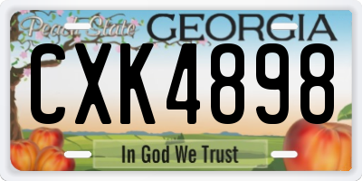 GA license plate CXK4898