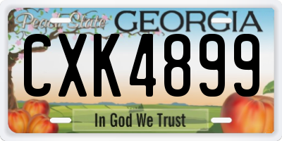 GA license plate CXK4899