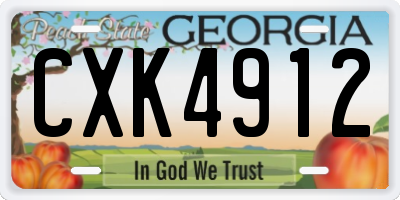 GA license plate CXK4912