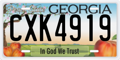 GA license plate CXK4919