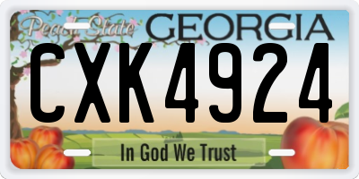 GA license plate CXK4924