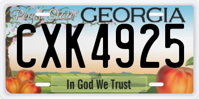 GA license plate CXK4925