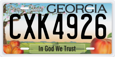 GA license plate CXK4926