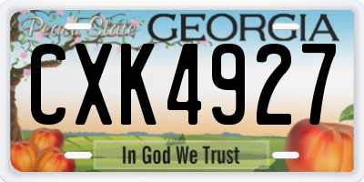 GA license plate CXK4927