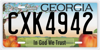 GA license plate CXK4942