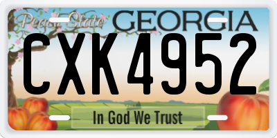 GA license plate CXK4952